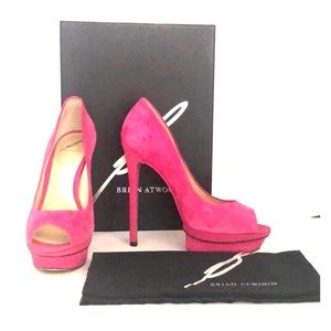Brian Atwood Peep toe Heels - Fuchsia Pink